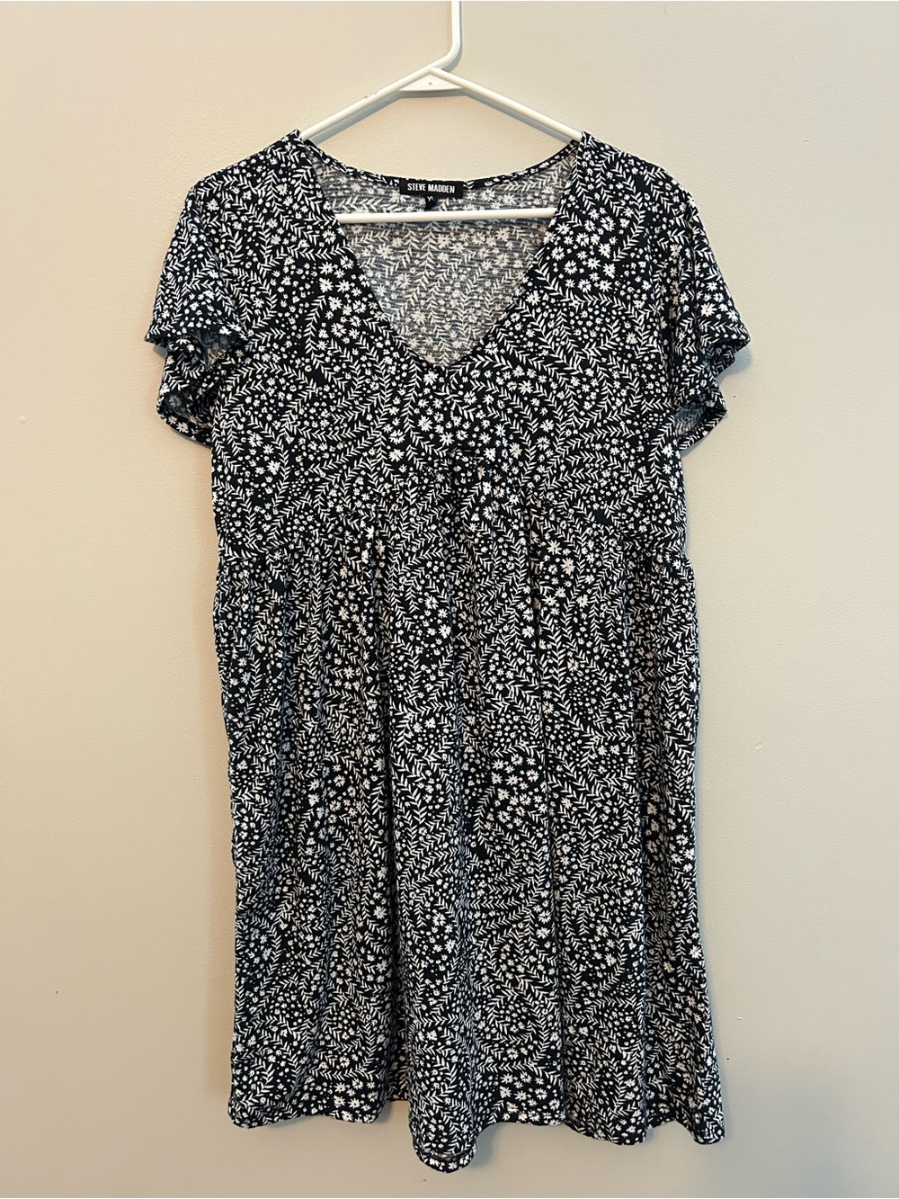 Steve Madden Black and White Floral Mini Dress